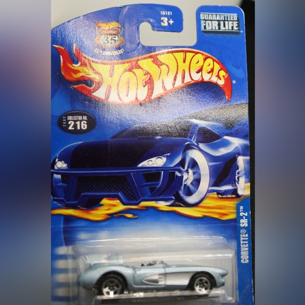 2002 Hot Wheels Collector #216 CORVETTE SR-2 Light Blue w/White Stripe